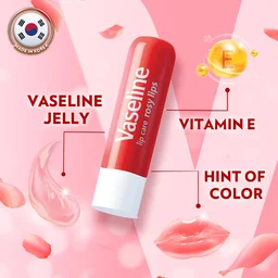 Vaseline Lip Care Rosy Lips Tinted Lip Balm Stick 4.8g | Up to 48Hr Moisturization | With Almond Oil & Rose Extract | Made in South Korea