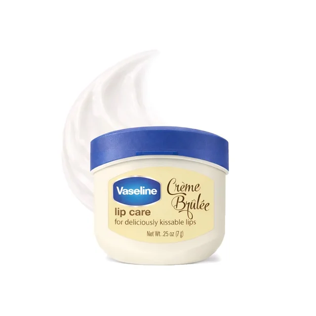 Vaseline Lip Therapy Creme Brulee Lip Balm 7g | Flavoured Balm for Smooth, Kissable Lips | Up to 72Hr Moisturization | Sweet Dessert Fragrance