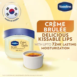 Vaseline Lip Therapy Creme Brulee Lip Balm 7g | Flavoured Balm for Smooth, Kissable Lips | Up to 72Hr Moisturization | Sweet Dessert Fragrance