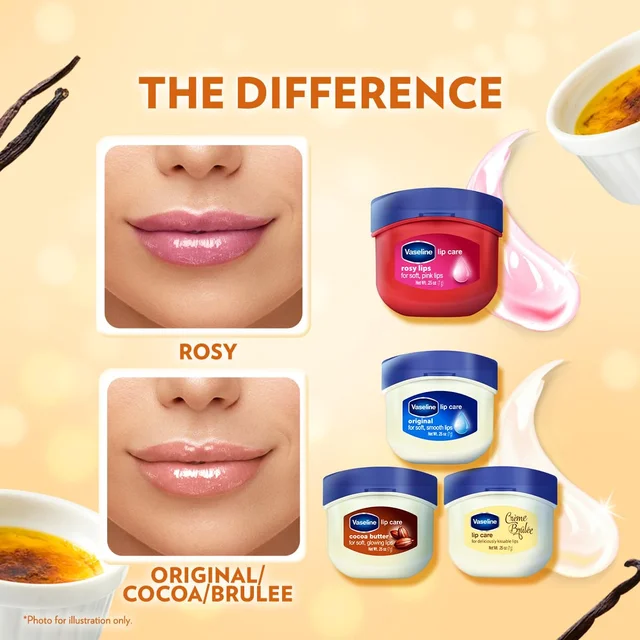 Vaseline Lip Therapy Creme Brulee Lip Balm 7g | Flavoured Balm for Smooth, Kissable Lips | Up to 72Hr Moisturization | Sweet Dessert Fragrance