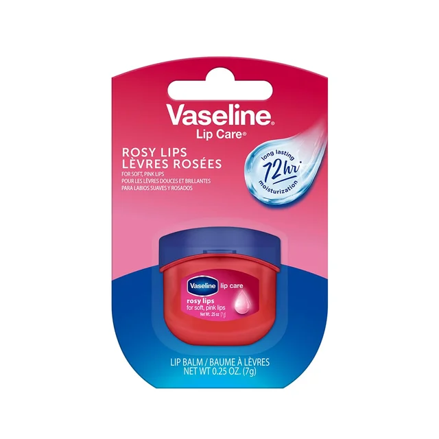 Vaseline Lip Therapy Rosy Lips Lip Balm 7g | Tinted Balm for Soft Pink Finish | Up to 72Hr Moisturization | Rosy Floral Fragrance | Daily Lip Care