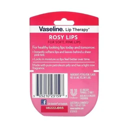 Vaseline Lip Therapy Rosy Lips Lip Balm 7g | Tinted Balm for Soft Pink Finish | Up to 72Hr Moisturization | Rosy Floral Fragrance | Daily Lip Care