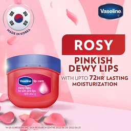 Vaseline Lip Therapy Rosy Lips Lip Balm 7g | Tinted Balm for Soft Pink Finish | Up to 72Hr Moisturization | Rosy Floral Fragrance | Daily Lip Care