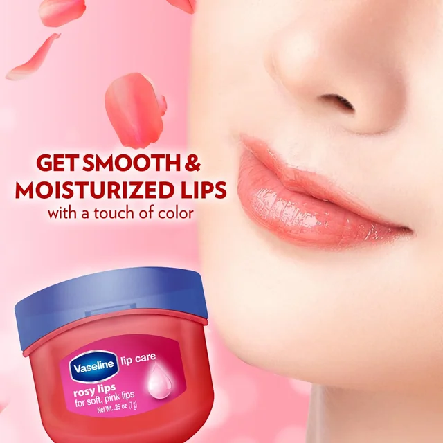 Vaseline Lip Therapy Rosy Lips Lip Balm 7g | Tinted Balm for Soft Pink Finish | Up to 72Hr Moisturization | Rosy Floral Fragrance | Daily Lip Care