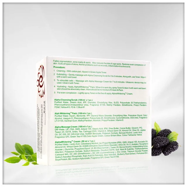 Vedic Line Alpha Whitening Facial Kit 350ml Green Tea Extract | For Reduces Freckles & Age Spots | Reduce pigmentation | Fades away Pigmentation & Acne Marks
