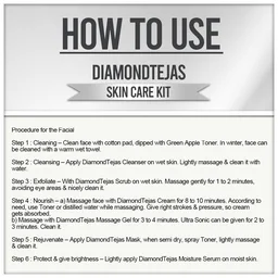 Vedic Line Diamond Tejas Facial Kit 600ml Skin Glowing Facial Kit, With Jojoba Oil, Diamond Bhasma and Vitamin B3 For Natural Glowing Face