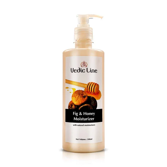 Vedicline Fig & Honey Moisturizer 500ml | Honey & Almond Oil Enriched | Improves Skin Elasticity & Complexion | Deep Nourishment BodyFace Moisturizing Cream
