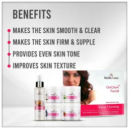 Vedic Line Vedicline Onglow Facial Kit For Glowing, Smooth And Clear Skin | Brightening & Hydrating Facial for Radiant Skin | Reduce Dark Spot | Suitable for All Skin Types | 500ml