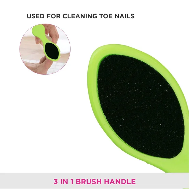 Vega VEGA 3-in-1 Pedicure Brush Kit | Brush, Scrub & Smooth for Flawless Foot Care | Compact Design with Superior Cleaning & Exfoliation for Salon-Style Results