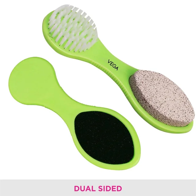 Vega VEGA 3-in-1 Pedicure Brush Kit | Brush, Scrub & Smooth for Flawless Foot Care | Compact Design with Superior Cleaning & Exfoliation for Salon-Style Results