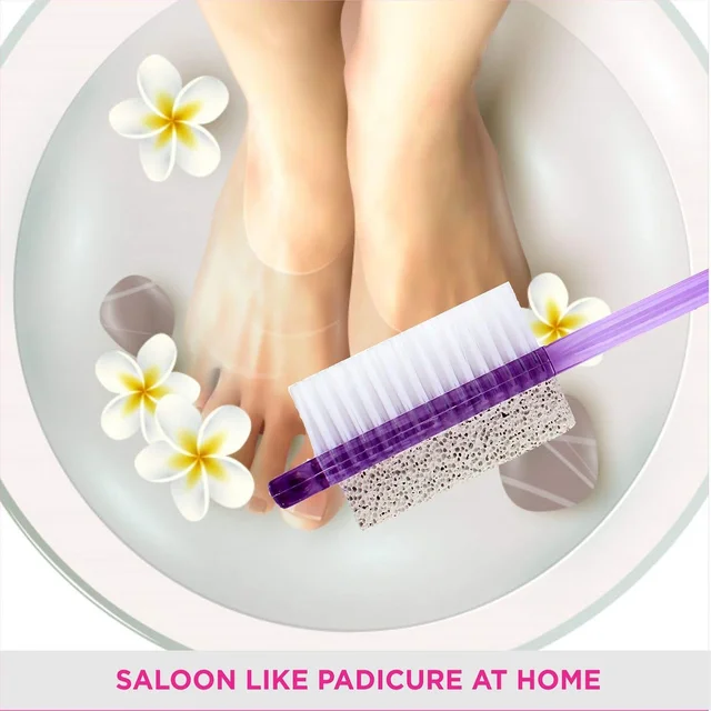Vega VEGA Foot Brush with Pumice Stone PD-01 | Dual-Action Tool to Cleanse, Exfoliate & Remove Dead Skin | Perfect for Smooth, Supple Feet & Home Foot Care