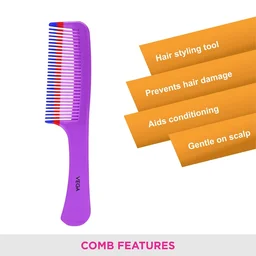 Vega VEGA Grooming Hair Comb 1264 | Durable, Lightweight & Sleek Design | Smooths & Detangles Effortlessly | Perfect for Everyday Use & All Hair Types