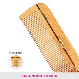 Vega HMWC 03 Wooden Dressing Handmade Hair Comb | India's No.1 Hair Comb Brand | Anti-Static | Reduces Breakage | Scalp Massage | Eco-Friendly | Unisex & Durable