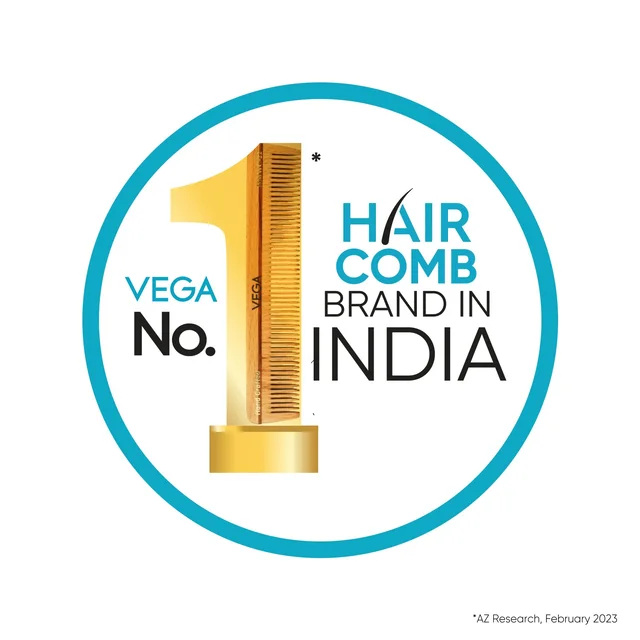 Vega HMWC-01 Natural Wooden Styling Hair Comb | India's No.1 Hair Comb| Anti-Static & Frizz-Free | Gentle Scalp Massage | Reduces Hair Breakage | Eco-Friendly & Suitable for All Hair Types