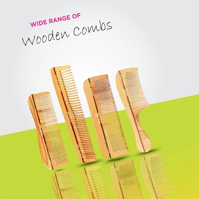 Vega HMWC-06 Boutique Wooden Hair Comb | India's No.1 Hair Comb | Anti-Static & Frizz-Free | Reduces Hair Breakage | Gentle Scalp Massage | Eco-Friendly & Unisex