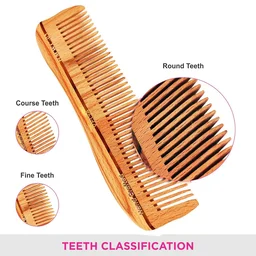 Vega HMWC-01 Natural Wooden Styling Hair Comb | India's No.1 Hair Comb| Anti-Static & Frizz-Free | Gentle Scalp Massage | Reduces Hair Breakage | Eco-Friendly & Suitable for All Hair Types