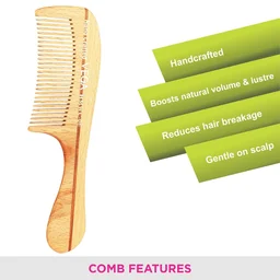 Vega HMWC-06 Boutique Wooden Hair Comb | India's No.1 Hair Comb | Anti-Static & Frizz-Free | Reduces Hair Breakage | Gentle Scalp Massage | Eco-Friendly & Unisex