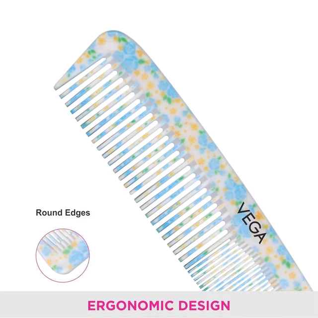 Vega VEGA Tulip Grooming Hair Comb DC-1279 | Elegant Design & Gentle Bristles | Perfect for Styling, Taming Flyaways, and Detangling All Hair Types