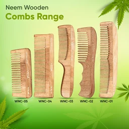 Vega WNC-04 Neem Hair Comb for Unisex | 100% Natural Neem Wood | India's No.1 Hair Comb | Anti-Dandruff, Hair Fall Control & Gentle Detangling | Eco-Friendly, Antibacterial & Frizz-Free