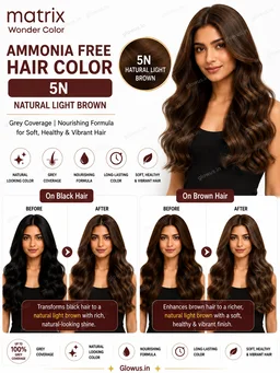 Matrix Wonder Ammonia Free Hair Color 5Mo (5.8) 90ML | Rich Mocha Light Brown Hair Colour | Long-Lasting Grey Coverage | Nourishing Formula for Soft & Healthy Hair - 90g