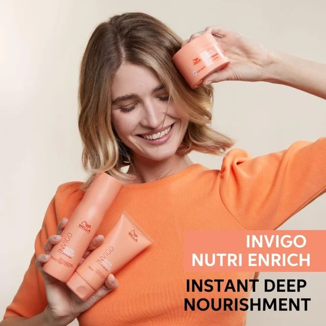 Wella Professionals Invigo Nutri-Enrich Shampoo for Damaged Hair (250ml) | Nourishing & Hydrating Cleanser for Dry | Damaged Hair & Enriched with Goji Berry | Nutrients & Vitamins.