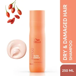 Wella Professionals Invigo Nutri-Enrich Shampoo for Damaged Hair (250ml) | Nourishing & Hydrating Cleanser for Dry | Damaged Hair & Enriched with Goji Berry | Nutrients & Vitamins.
