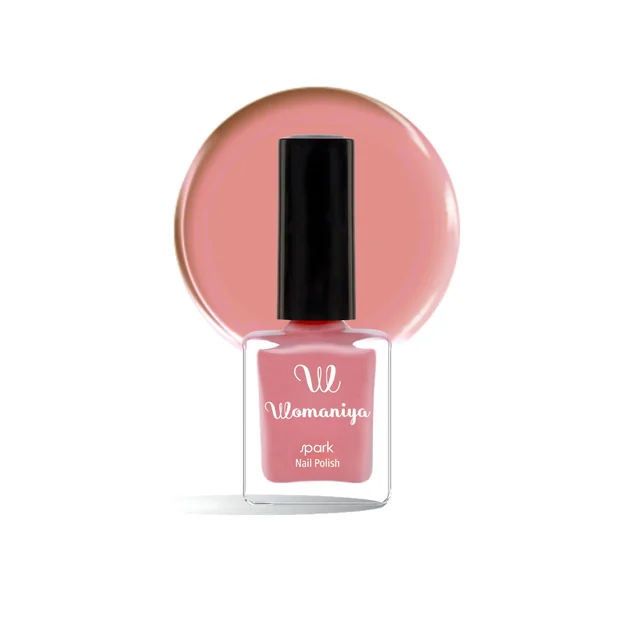 Womaniya Spark Nail Polish S04 Nude Peach, Glossy Finish Nail Colour for Shiny Nails, Smooth Application, Stylish Manicure, Everyday Wear and Trendy Nail Looks