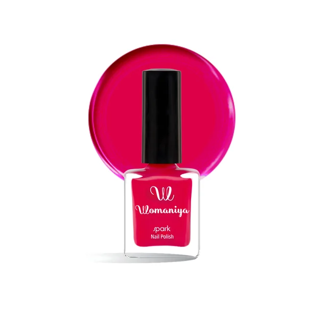 Womaniya Spark Nail Polish S16 Coral Pink, Glossy Finish Nail Colour for Shiny Nails, Smooth Application, Stylish Manicure, Everyday Wear and Trendy Nail Looks