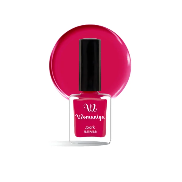 Womaniya Spark Nail Polish S17 Plum Pink, Glossy Finish Nail Colour for Shiny Nails, Smooth Application, Stylish Manicure, Everyday Wear and Trendy Nail Looks