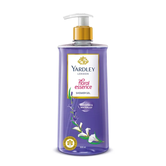 Yardley London Floral Essence Shower Gel 500ml | Gardenia & Waterlily | Hydrating & Refreshing | Paraben-Free | Luxurious Fragrance for Soft & Nourished Skin