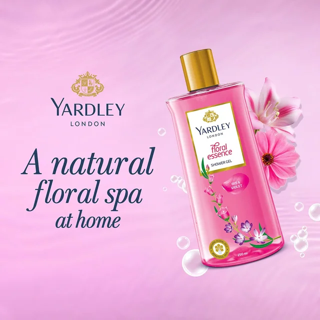 Yardley London Floral Essence Shower Gel 500ml | Iris & Violet| Hydrating & Refreshing | Paraben-Free | Luxurious Fragrance for Soft & Nourished Skin