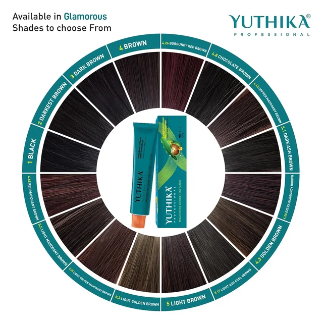 Yuthika Yutika Professional Creme Hair Color Tube 100gm Shade 7.1 Ash Blonde Permanent Hair Dye for Grey Coverage Long Lasting Color Rich Shine Smooth Salon Finish