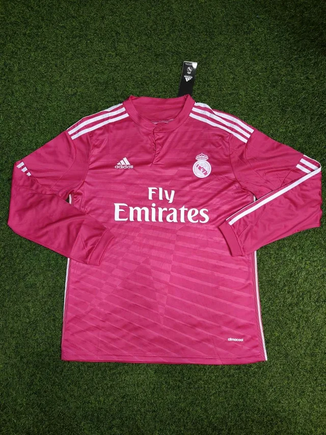 Retro Madrid 2014-15 Pink Long Sleeve Away Kit - XL