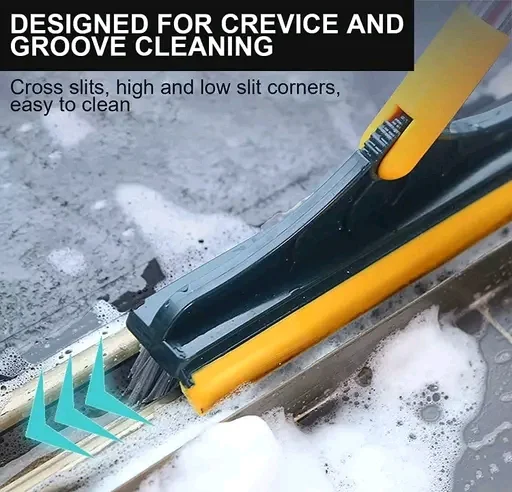 2 in 1 Bathroom Cleaning Brush Wiper Tiles Cleaning Bathroom Brush Floor Scrub Brush with Long Handle 120° Rotate Home Kitchen Bathroom Cleaning Brush