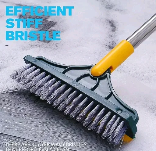 2 in 1 Bathroom Cleaning Brush Wiper Tiles Cleaning Bathroom Brush Floor Scrub Brush with Long Handle 120° Rotate Home Kitchen Bathroom Cleaning Brush