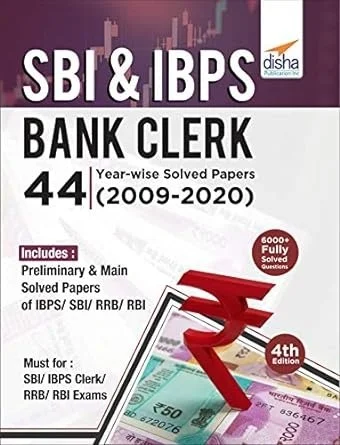 Disha Publications Sbi & Ibps Bank Clerk 44 Year-Wise Solved Papers (2009-20) (English, Paperback, unknown)
