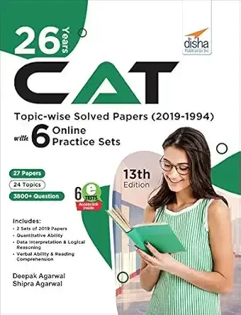 Disha 26 Years CAT Topic-wise Solved Papers (2019-1994) with 6 Online Practice Sets 12th edition 9789389986563