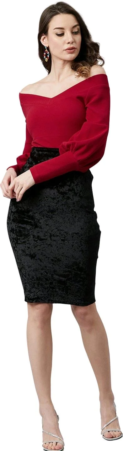 Casual Regular Sleeves SolidWomen Multicolor Top - Maroon, M