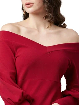 Casual Regular Sleeves SolidWomen Multicolor Top - Maroon, S