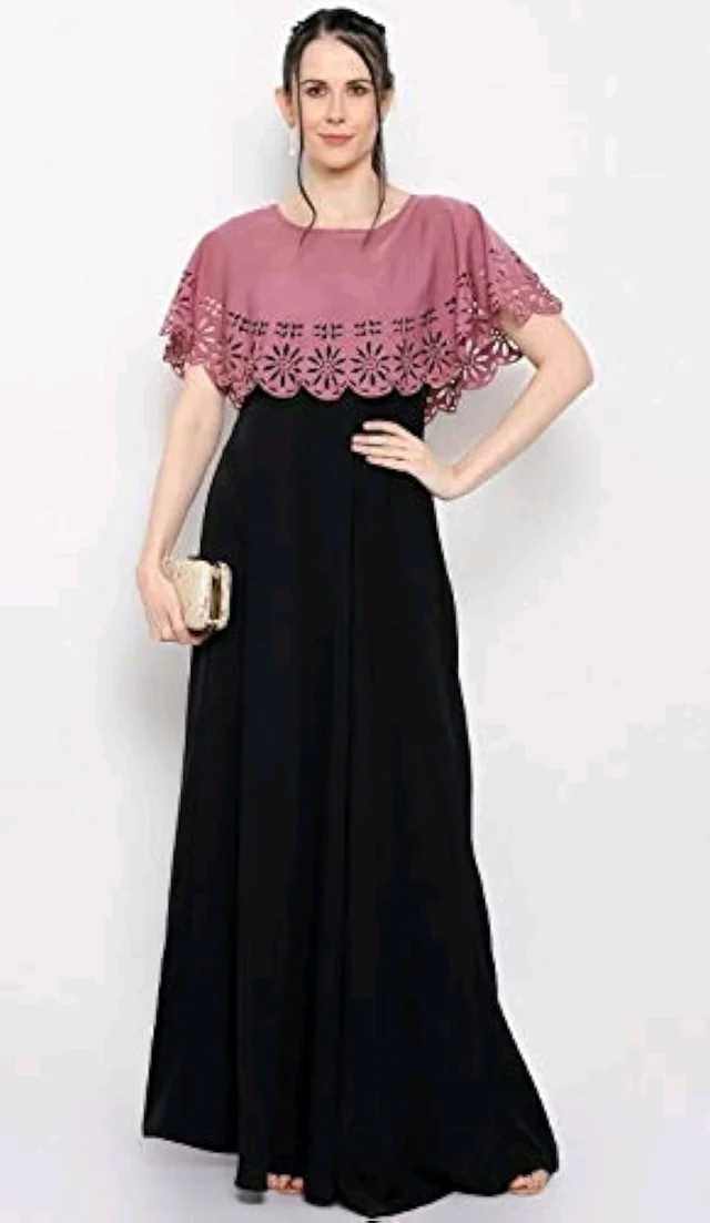 Women's Crepe Solid Sleeveless Full Length Gown - Puce, S