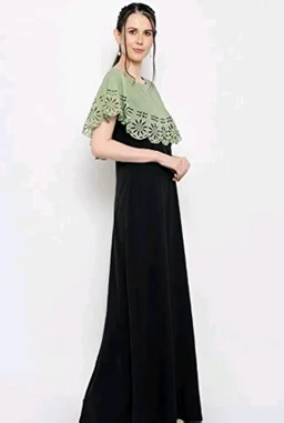 Women's Crepe Solid Sleeveless Full Length Gown - Schist, 2XL
