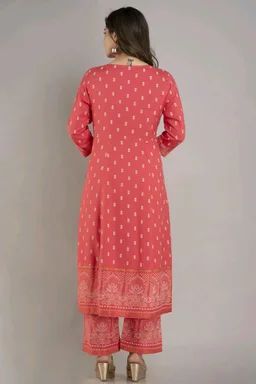 Women Viscose Rayon Kurta. Pant Dupatta Set - Mandy, S
