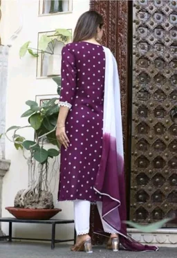 Rayon Embroidered Kurta Set With Dupatta - purple, 2XL
