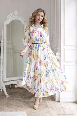 Russian Women A-line Multicolor Dress - Westar, M