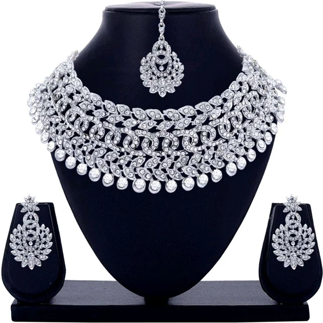 Alloy Gold-plated White Jewel Set (Pack of 1) - White