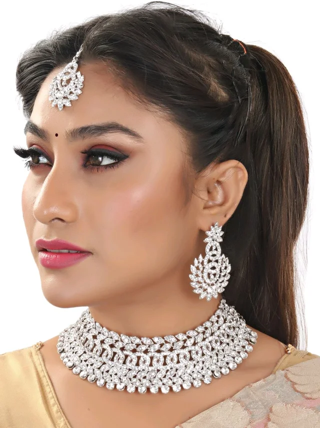 Alloy Gold-plated White Jewel Set (Pack of 1) - White