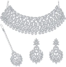 Alloy Gold-plated White Jewel Set (Pack of 1) - White