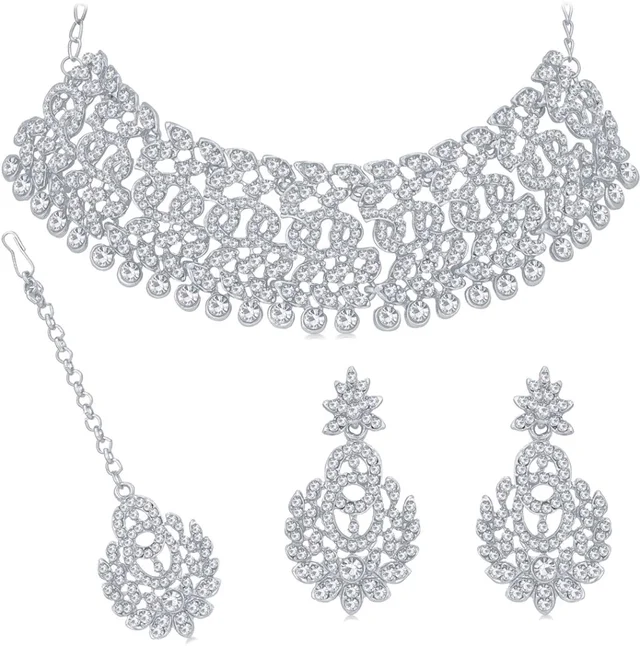 Alloy Gold-plated White Jewel Set (Pack of 1) - White