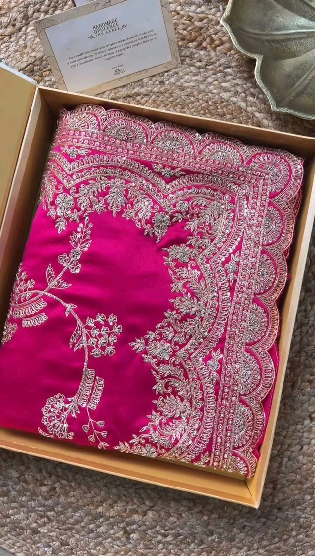 Pink Color Sequence Work Japan Satin Wedding Wear Saree Blouse - Free Size, pink