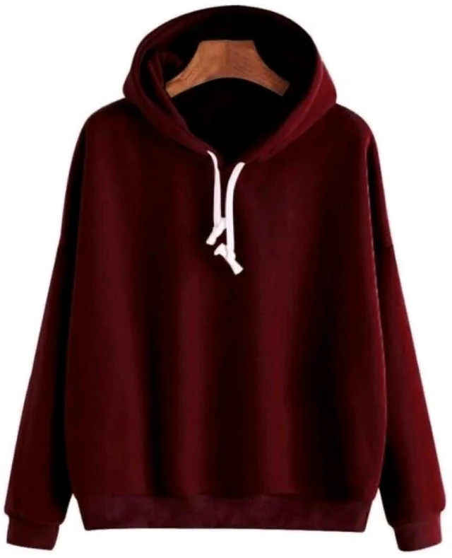 Men Full Sleeve Solid Hooded Sweatshirt - maroon, 3XL